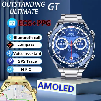 2023New NFC ECG + PPG Bluetooth вызов 1,5 дюймов 454*454 AMOLED смарт-часы GPS трекер спортивный браслет Huawei Фитнес-часы Мужские