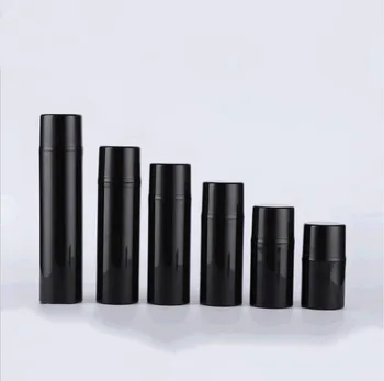 80 мл Черный пластиковый безвоздушный флакон с черной крышкой-помпой, тонер, эссенция, гель, сыворотка/основа/лосьон/эмульсия, косметическая упаковка