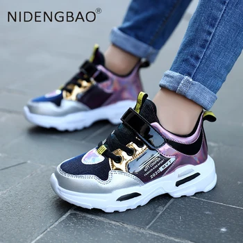 NIDENGBAO/ Весенне-осенняя детская спортивная обувь для девочек, Дышащие детские кроссовки, Студенческие повседневные тренировочные кроссовки