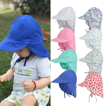 SPF 50 + Летние Детские солнцезащитные шляпы, Детская Регулируемая шляпа с широкими полями, Пляжная УФ-защита, Уличные дышащие сетчатые быстросохнущие колпачки-ведра
