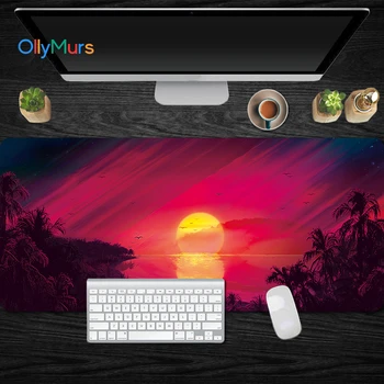 Sunset Большой игровой коврик для мыши, фиксирующий край, Коврик для мыши, коврик для клавиатуры, настольный коврик, Компьютерные аксессуары, коврик для геймера для ноутбука