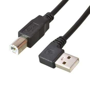 USB 2.0 A Штекер к USB B Штекер типа B BM Вверх и вниз, вправо и влево Угол наклона принтера сканера 90 градусов кабель 100 см BM Угловой кабель