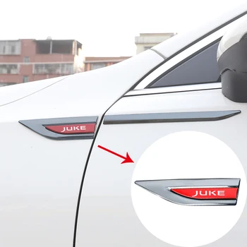 Автомобильные металлические наклейки с логотипом на крыло, персонализированные декоративные боковые маркеры для NISSAN Juke с логотипом, автомобильные аксессуары