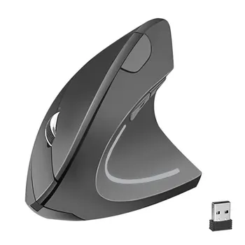 Беспроводная Вертикальная компьютерная мышь Перезаряжаемая Эргономичная оптическая USB Left Hand Mause 1600 DPI Вертикальные игровые мыши Для ПК Ноутбуков Mac