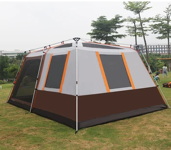 Готовы к отправке большие палатки на открытом воздухе на 12 человек, 3 комнаты, водонепроницаемые ветрозащитные палатки для пикника и кемпинга