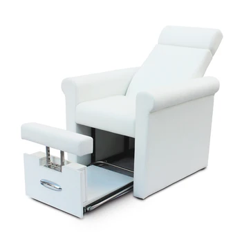 Дешевая цена, современная мебель для маникюрного салона, откидывающийся портативный, без сантехники, белый стул для спа-маникюра и педикюра для ног