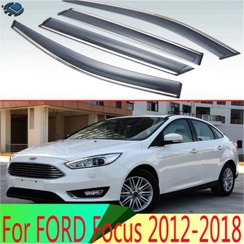 Для FORD Focus 2012-2018 Пластиковый внешний козырек, вентиляционные шторы, защита от Солнца и дождя, дефлектор 4 шт.