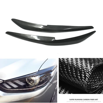 Для Mazda 6 Atenza 2014 2015 2016 Фара для бровей Налобный фонарь с накладкой на веко из углеродного волокна, передняя фара для головного света, наклейка для бровей
