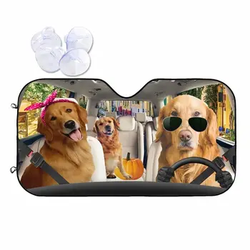 Забавный золотистый Ретривер Собака Солнцезащитный козырек на лобовое стекло Автомобиля Водителя собаки Солнцезащитный козырек на лобовое стекло автомобиля Защищает салон автомобиля От прохлады