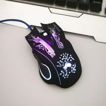 Компьютерные Аксессуары Проводная игровая мышь Wrangler Оптическая Офисная игровая USB-мышь RGB Светящаяся Мышь
