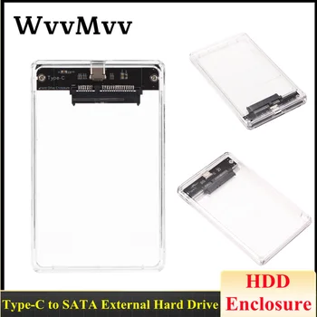 Корпус жесткого диска Type-C на SATA 2,5-дюймовый последовательный порт SATA SSD, корпус жесткого диска, поддержка прозрачного мобильного внешнего жесткого диска емкостью 6 ТБ
