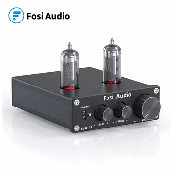 Ламповый Усилитель Fosi Audio P1 HiFi Стерео Буферный предусилитель 6K4 с Клапаном и Вакуумом с Регулировкой высоких и басовых частот Для Умного Дома