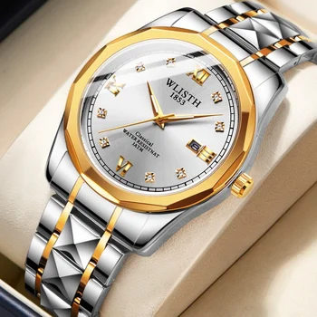 Модные часы Walishi, мужские светящиеся кварцевые механические часы с двойной застежкой-бабочкой