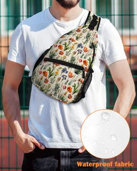 Нагрудная сумка в стиле Ретро с цветочным рисунком для мужчин и женщин, повседневная сумка через плечо, дорожная сумка на плечо, большая вместительная сумка-слинг