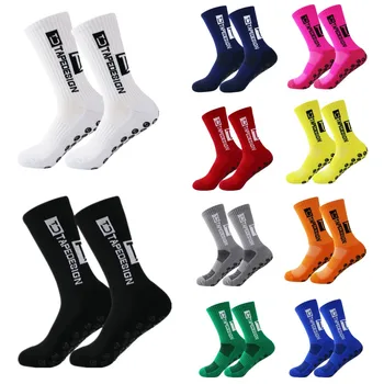 Новые футбольные спортивные носки, противоскользящие утолщенные дышащие футбольные носки, Мужские женские носки для бега на открытом воздухе, велосипедные кальцетины