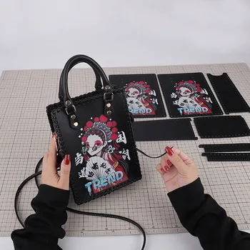 Новый роскошный набор плетеных сумок ручной работы с цветочным принтом, материал 