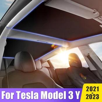 Обновление автомобиля Солнцезащитные Козырьки Стеклянная Крыша Солнцезащитный Козырек Передний Задний Люк Лобовое Стекло Глухая Затеняющая Сетка Для Tesla Модель 3 Y 2021 2022 2023