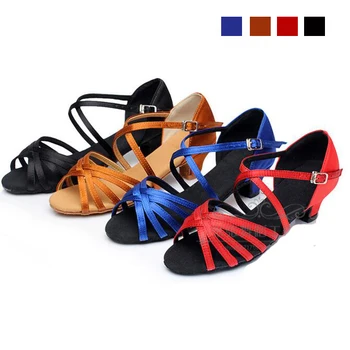 Обувь для бальных танцев Сальса Танго Латиноамериканские танцы На низком каблуке Для детей, девочек, детей, женщин, дам