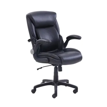 Офисное кресло менеджера из натуральной кожи Serta Air, черное