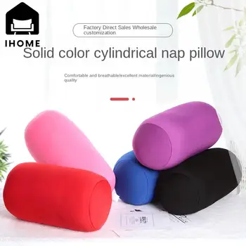 Поролоновая Подушка, Однотонная Цилиндрическая подушка, Офисная подушка для сна, Многофункциональная поддержка шеи и талии