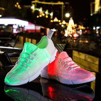 Размер 25-47, Новая летняя обувь со светодиодной оптикой для девочек, мальчиков, Мужчин, женщин, светящиеся кроссовки с USB-подзарядкой, Мужская обувь с подсветкой