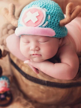 Розовые мультяшные шапочки ручной работы и аксессуары для фотосъемки новорожденных