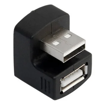 САЙ Черный цвет Новый прямоугольный USB 2.0 адаптер Удлинитель от мужчины к Женщине 90 180 градусов
