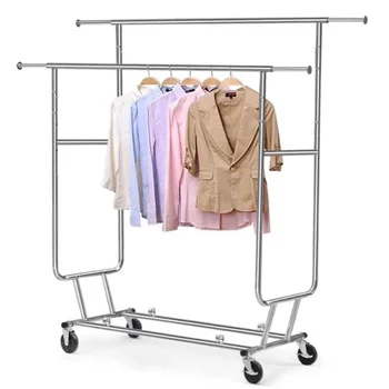Складная двойная стойка для одежды коммерческого класса, вешалки-органайзеры для одежды