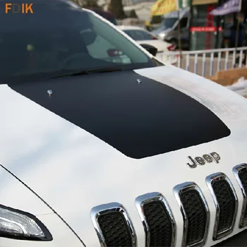 Спортивный гоночный передний капот двигателя, черные графические виниловые наклейки, наклейка для Jeep Cherokee 2014 2015 2016 2017 2018