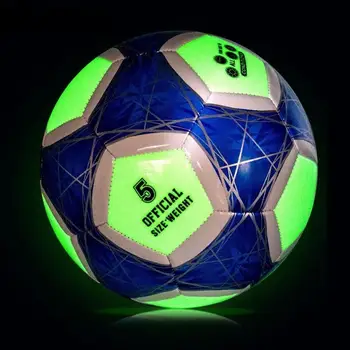 Спортивный футбольный мяч с подсветкой, светящийся в темноте, для молодежи и взрослых, официальный размер 5 футбольных мячей для ночных игр, тренировочных занятий