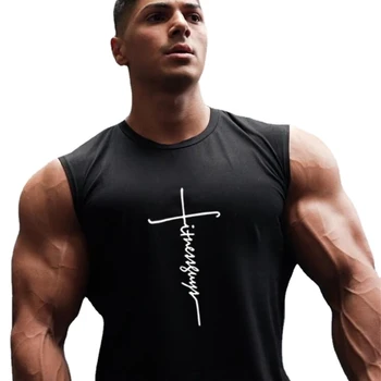 Тонкий модный мужской жилет для тренировок по бегу, Летние футболки без рукавов, свободные и дышащие
