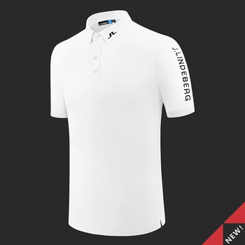 Футболка J Golf с короткими рукавами, мужские летние удобные спортивные рубашки поло, Одежда, быстросохнущий трикотаж #2301