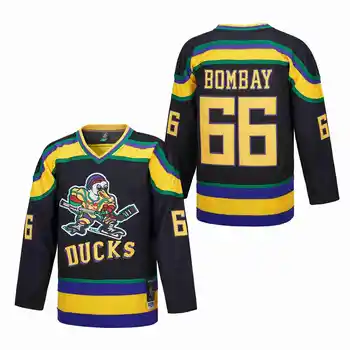 Хоккейная майка Mighty Ducks 99 BANKS 96 CONWAY 66, Бомбей, Швейная Вышивка, Спортивная одежда на открытом воздухе, Майки, Зеленый, Черный, Новинка 2023