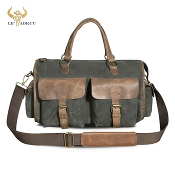 Холст + Качественная кожа, Дизайнерский Дорожный деловой портфель, Сверхмощная сумка для ноутбука, Атташе-портфель, сумка для мужчин, Мужской 1097