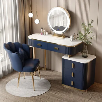ドレッサー твердой древесины рок доске туалетный столик комод со шкафом для хранения туалетный столик с зеркалом и табуретом мебель для спальни 